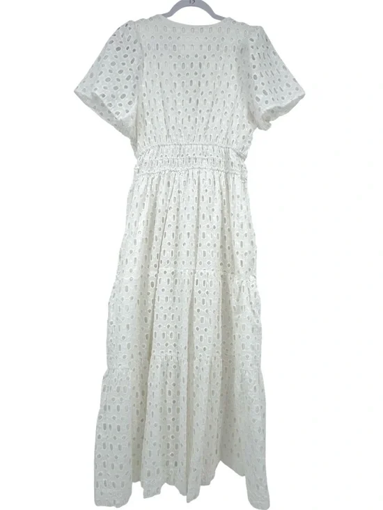 NWT Anthropologie Somerset Eyelet Maxi Dress in White Size Petite Large